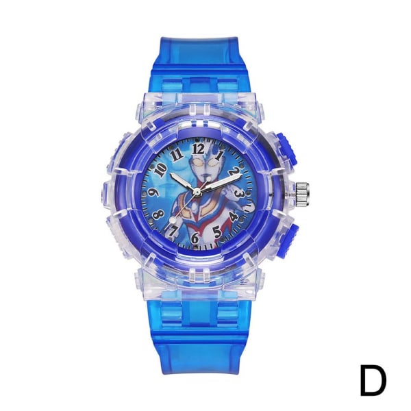 Cartoon Kids Spiderman Watch LED Light Barnklockor för pojkar Gir D One size