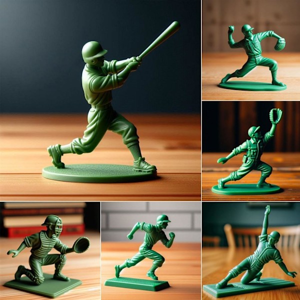 Jkapagzy Basebollsoldatfigurer, Mini Gröna Basebollspelare E 1pcs