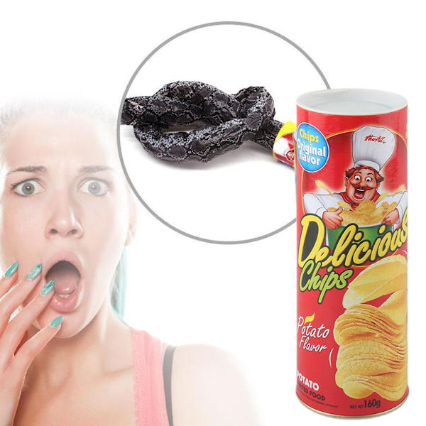 Listig Trick Potatischipsburk Nyhet Skämt Spratt Hoppande Orm Knepig small one-size
