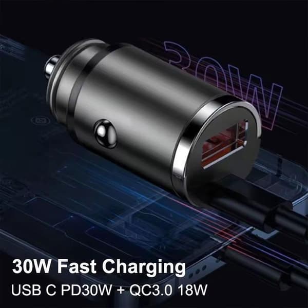 100W Billaddare PD Snabbladdning för iPhone Mini USB Typ C: Mini Bil C O1X2