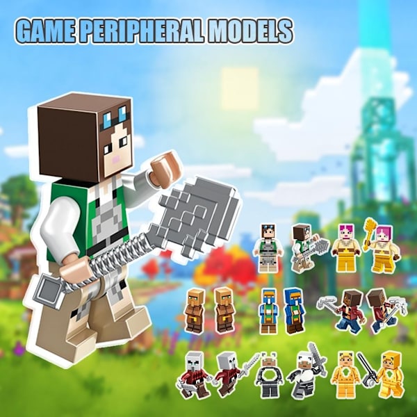 Barn Byggklossar Mini Leksak Stad Minifigurer Block Minecraft Nano C2t4 H1055 1pcs
