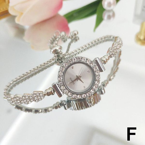 Ny Trendig Rund Damklocka med Justerbart Armband Rose Golden Green
