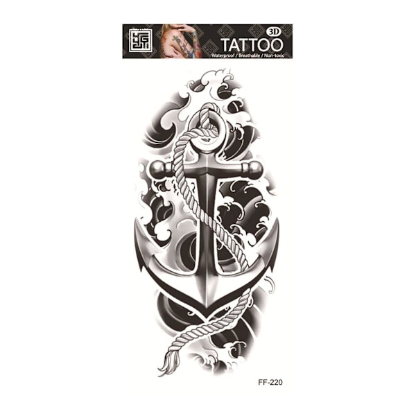 Vattentät Tatueringsdekal Med Varghuvud Totem Arabisk Text Tatuering 220 1pcs