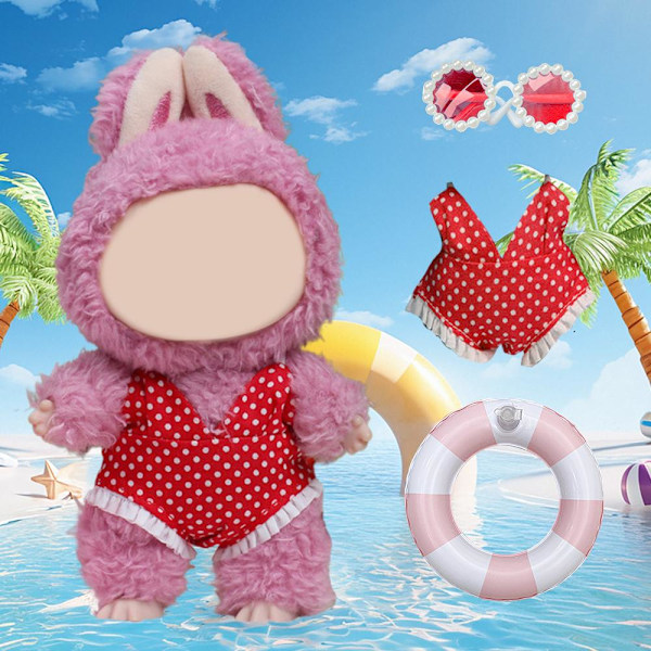 Dockkläder Outfit Tillbehör För Ropa Labubu 17cm bomulls docka Baddräkt H1D9 red glasses no doll