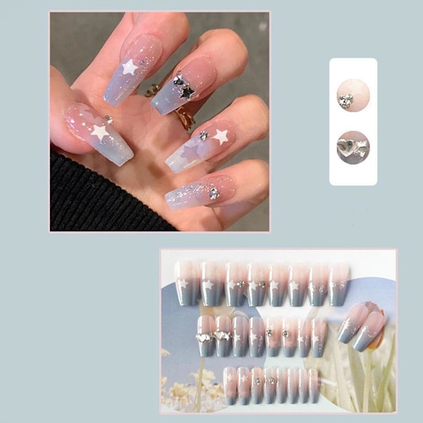 24 st Avtagbara Färdiga Bärbara Nagelplåster Nagelkonst Dekaler WR106 24pcs