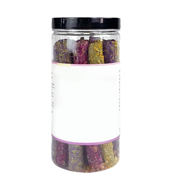 6 st Kanin Tuggpinnar Blandade Naturliga Blommor Tuggleksaker Godis fo secondary colours C