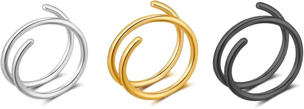 Dubbel näsring för kvinnor - Silver Spiral Näspiercing