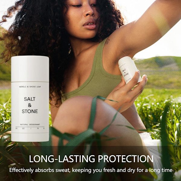 Salt # Stone Unisex Svart Oud Extra_Strength Aluminiumfri Deodorant # White 1pcs