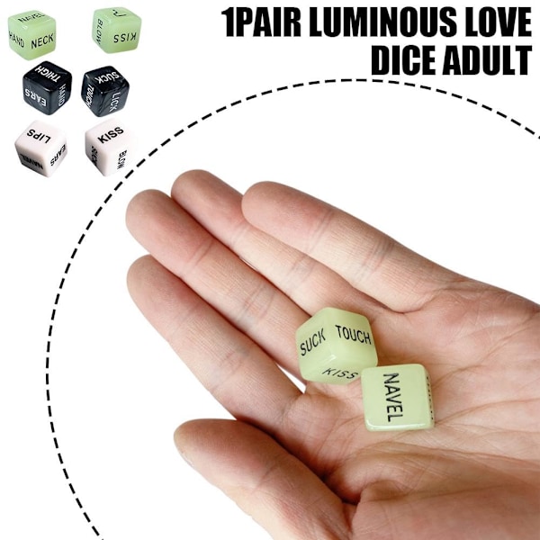 Romantisk Stygg Tärningsset för Vuxna, Dejt-kväll Tärningar för Par, Roligt Tärningsspel för Par, Julklappslekar för Vuxna, Dejt-kväll Aktiviteter luminous 1 Pair 