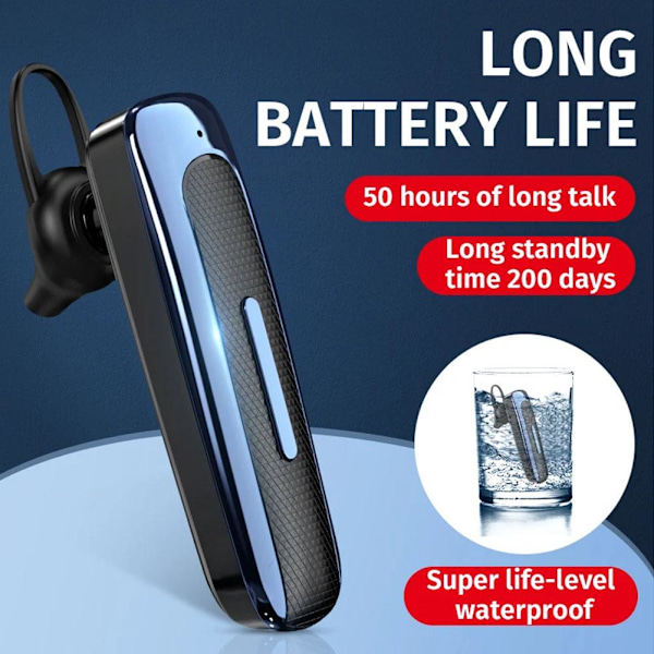Trådlöst Bluetooth-headset HD Brusreducerande Handsfree för lastbilschaufförer x 1 ∴ black red 1 Set