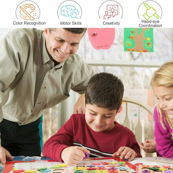 Träpussel Barn Pedagogisk Lärleksak Djurblock Gåva B6 I9M T6Q5 number onesize