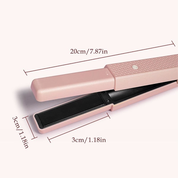 Sladdlös 2-i-1 Plattång Locktång med USB-laddning Bärbar och S1 pink 20*3*3cm