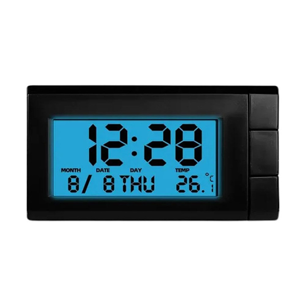 GHRYTY 2 i 1 Digital Biltermometer Klocka, Mini Digital Klocka för Bilinstrumentbräda, Elektroniska Klockor med Fäste, Universal LCD för Fordon red 1pcs
