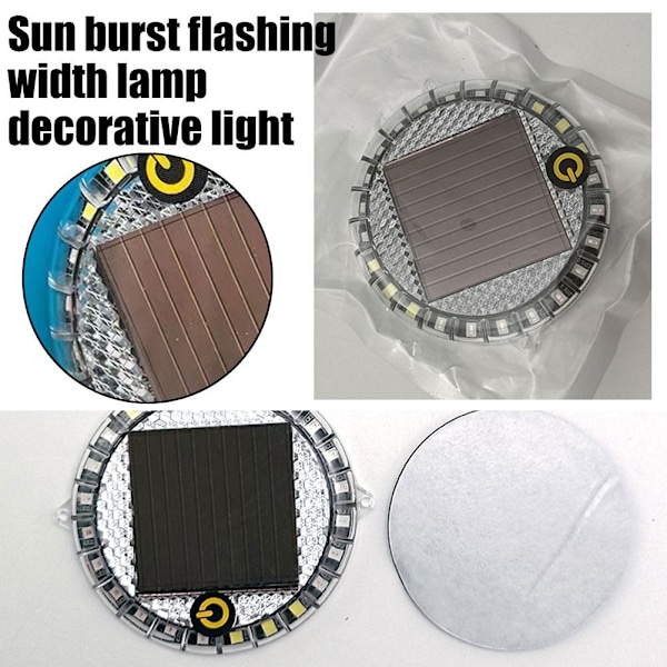Varningslampa Solar LED Intelligent Sensor Säkerhetslampa Färgstark shock One size