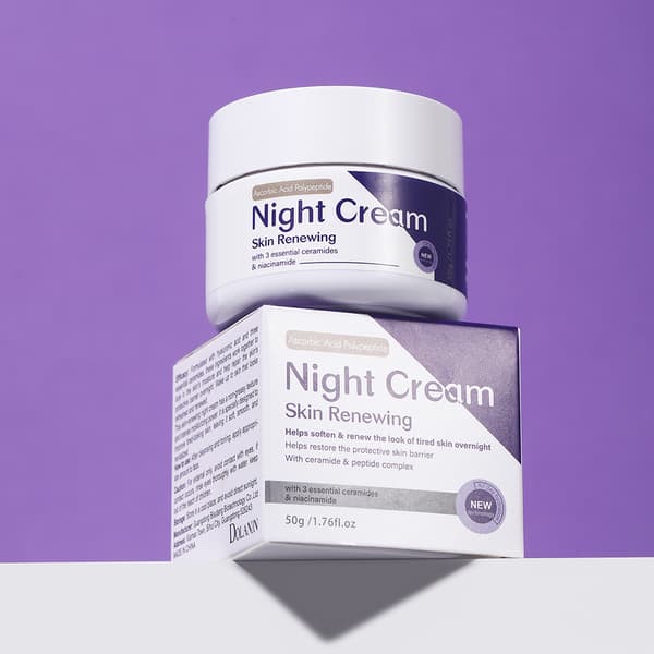 Natcreme med Niacinamid og Peptider til Tør Hud, 50g