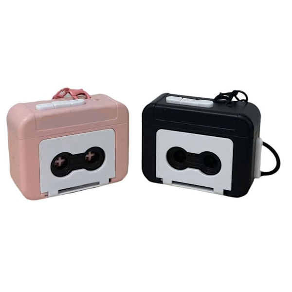DTREELS Kreativ Mini Bandspelare Nyckelring, Vintage Bandspelare T Black pink 1pcs