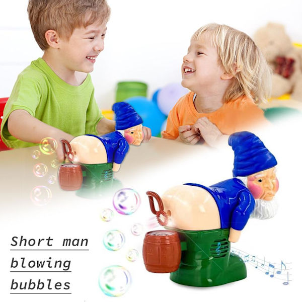 Kort Man Blåser Bubblor Automatisk Bubbelmaskin med Musik och Ljus T1