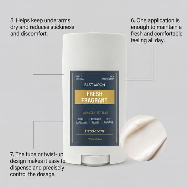 Mild Deodorant til Mænd - Daglig Friskhed, Behagelig at Bære, Tør Formel (75g)