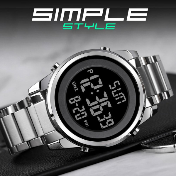 Skmei Simple Business Watch för män Multifunktionell stålremsa Wa Black One size