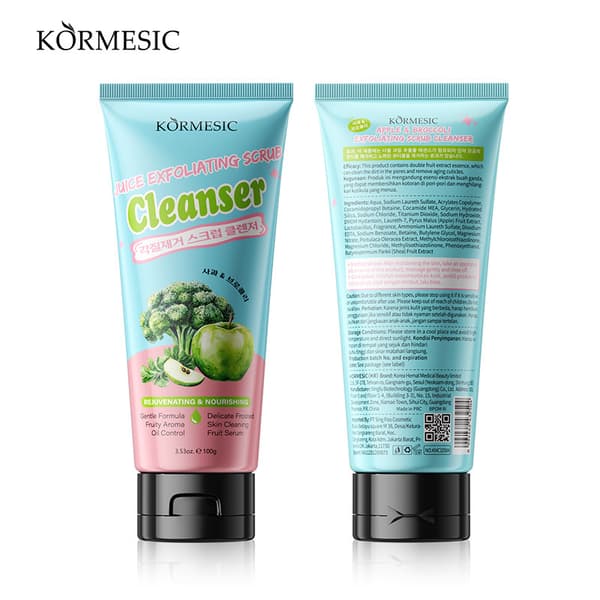 Ansigtsrens med æble og broccoli scrub