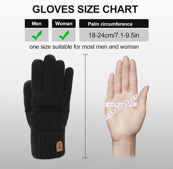 Långärmade vinterhandskar, unisex, förtjockade stickade handskar med fleecefoder, varma och elastiska, lämpliga för bilkörning, löpning, cykling.