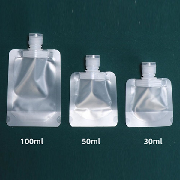 1-10x Pipmunstycke Tom Spout Pouch Bärbar Resa Vätska Gör TransparentB 50ml