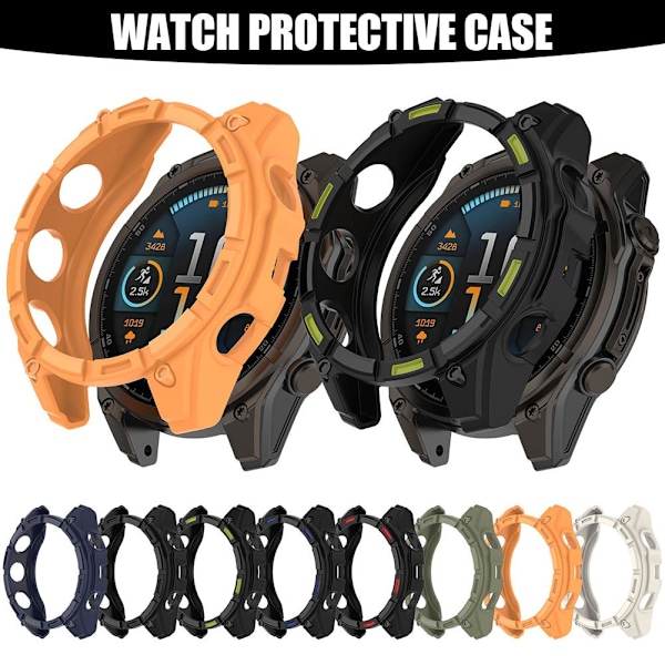 TPU-skal för Garmin Enduro 3 Skydd Smart Klockarmband Skal C black red For Garmin Enduro 3