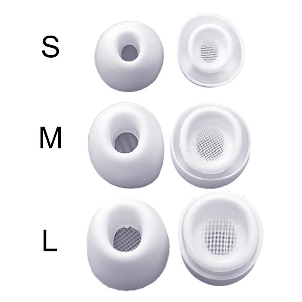 1 par hörlurskuddar Mjuka silikon Ersättningsöronproppar för AirPods ьф а △} whiteB medium size