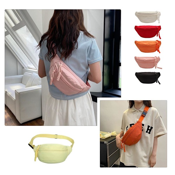 Män Kvinnor Pack Bälte Midjeväsk Cross Body Sling Axel Travel S pink 33*16*15*9cm