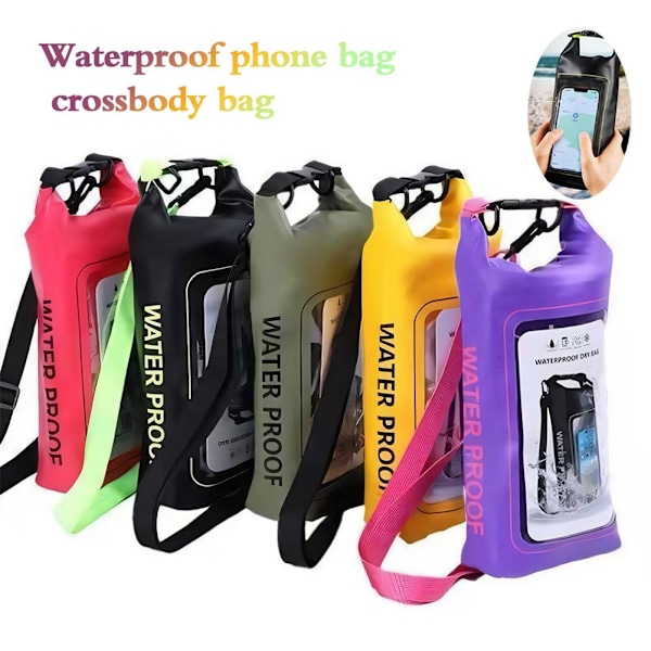 【cod】 Strandcamping Mobiltelefon Fuktsäker Väska Utomhus Crossbody Två-i-ett Väska C5v2 Orange 2L