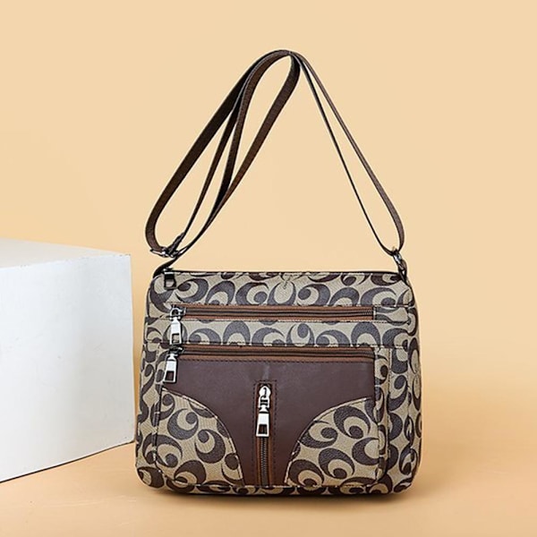 Dam Crossbody Väska Liten Brun Mjukt Läder BlackA One size