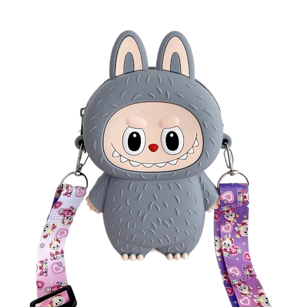 Labubu Barns Myntbörs Tecknad Silikon Student Silikonväska Barns V6v8 Gray One size