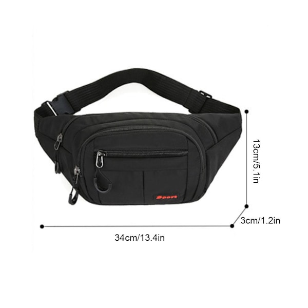 Unisex Bältesväska Mode Vattentät Bältesväska Koreansk Crossbody Bältesväska Dam Mode Sport Axelväska Ny Dam Bröstväska red 34*13*3cm