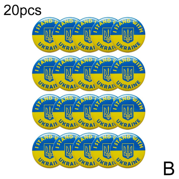 Ukraina Flagga Nål, Stå Med Ukraina Knapp Badge, 2025 Ukraina Fl 20pc One size