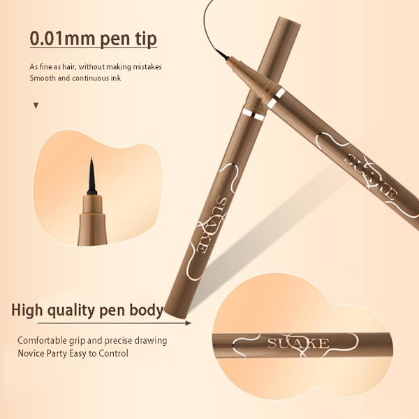Suake 0,05 mm Ultratunn Flytande Eyeliner Penna Vattentät Långvarig Kladdfri Lämplig För Z0s6 1 # Black ONE-SIZE