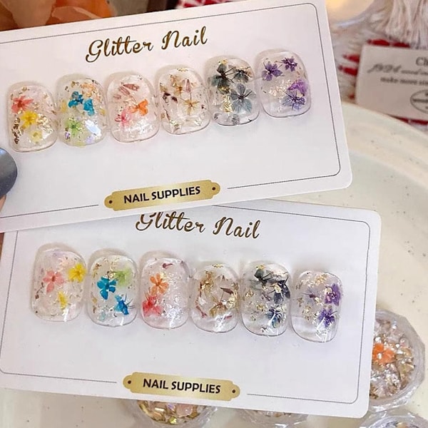 Nagelkonst Tillbehör Netto Röd Sommar Färg Blommor Opal Pulver Tillbehör Konst Material Nagel B6m9 LP-346 1pcs