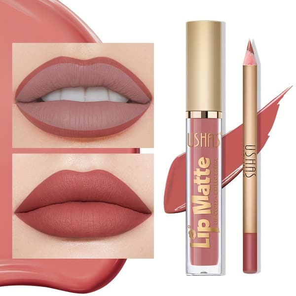 Lipgloss + læbeblyant + læbefarve + læbestift + langtidsholdbar læbepomade CS424A+B