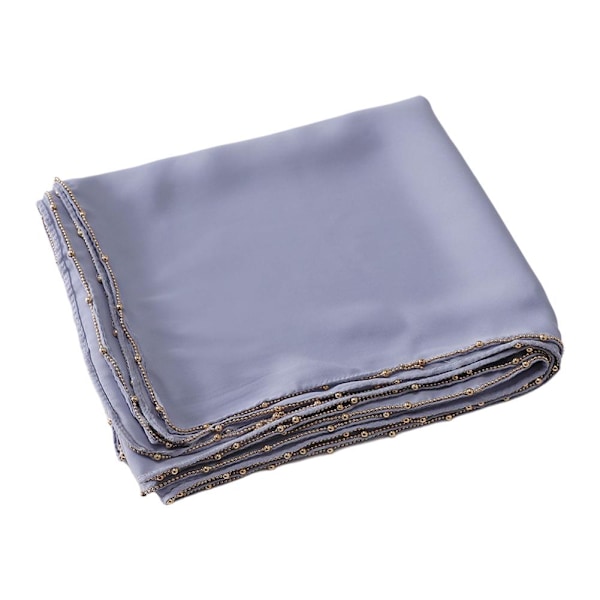 Enfärgad Enkel Imitation Silke Pashmina Sjal Chiffong Hijab Sh GrayA One size