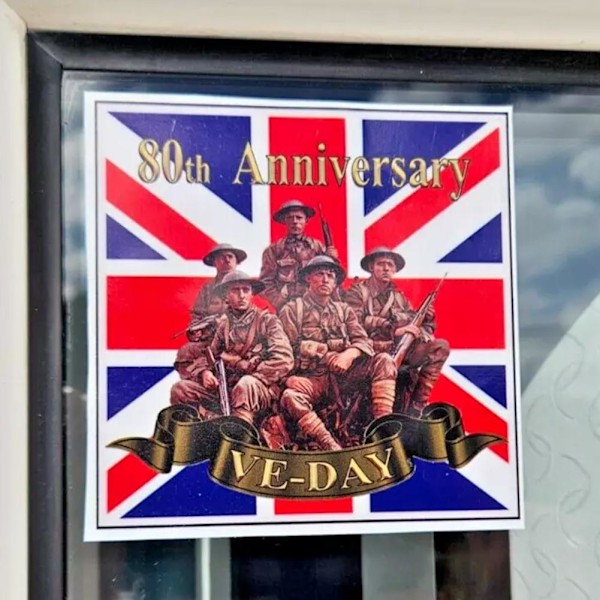1-10x VE Day Fönsterdekaler 80-årsjubileum Militär squ D 10pcs