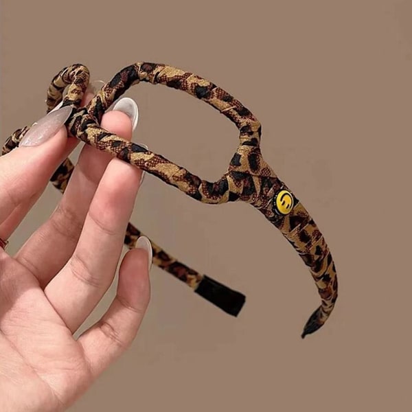 Leopardmönstrad Sammet Glasögonstil Hårband Utomhus All-match Hårprydnad Mode Högt Hårband Y6c9