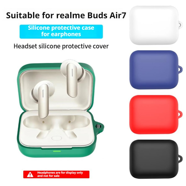 Dammtätt hörlursfodral Trådlösa hörlurstillbehör för realme white For realme Buds Air 7