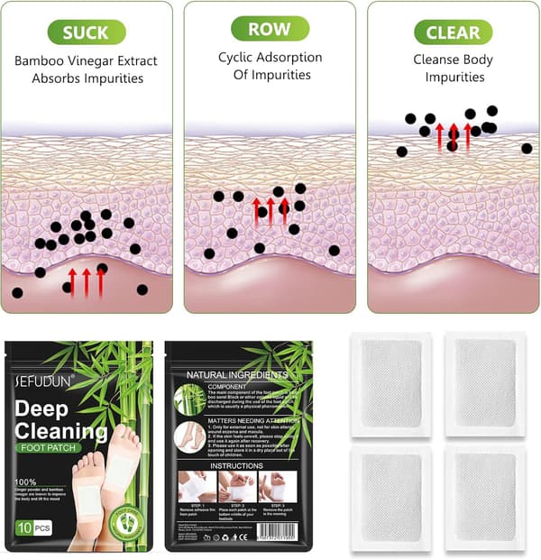Fotkuddar (30 st), Naturlig Bambuvinäger Ingefärspulverkudde, 10-pack (3-pack)