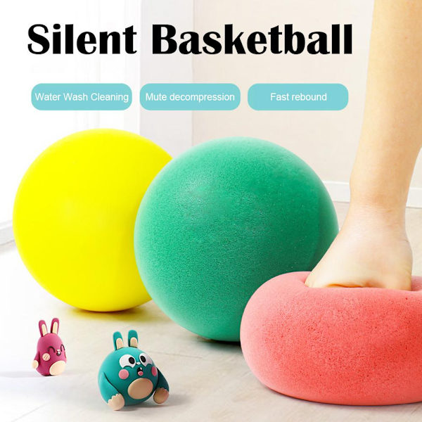 Studsboll Elastisk Tyst Studsboll Tyst Inomhus Basketboll Baby Skumleksak Tyst Lekplats Studs Basketboll Barn Spo blue no.7 24cm