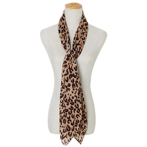 Leopardmönstrad sjal dam vintage chiffong stole mjuk Harajuku-sjal Hot H9 dark One-size