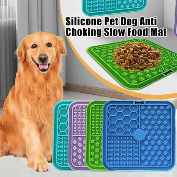 1x Husdjursplatsmat Katt Långsam Matningsmatta Hund Långsamt Mat Slickmattor Si Purple 1pcs
