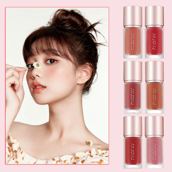 PHOFAY Mousse Flytande Rouge Matt Puderrouge Flytande Rouge Pud 06# 4.8ml