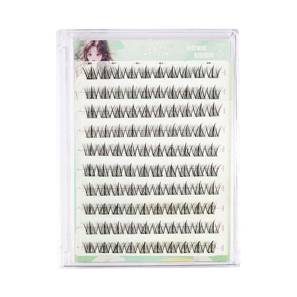 10 Rader Limfria Falska Ögonfransar, Segmenterade Enkla Kluster E Pure Wild Devil 10 rows