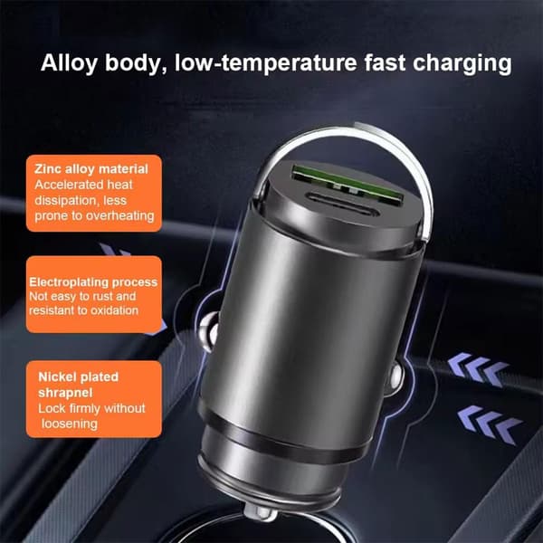 100W Billaddare PD Snabbladdning för iPhone Mini USB Typ C: Mini Bil C O1X2