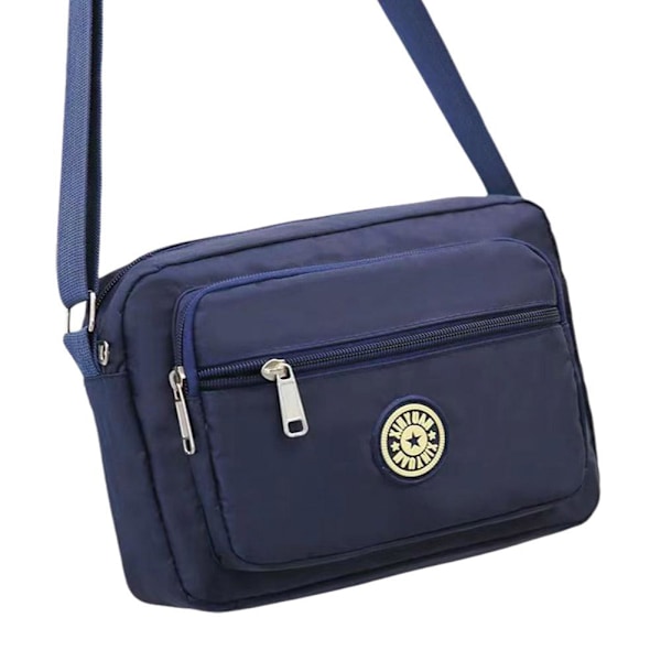 【cod】 Tryckt axelväska för kvinnor, stilig axelremsväska med fyrkantig design D6l6 Blue One size