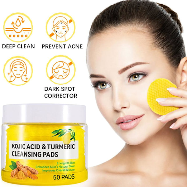 Gurkmeja Rengöringspads Rengöring Och Hudvårdssvamp Exfolierande Ansiktspad P5